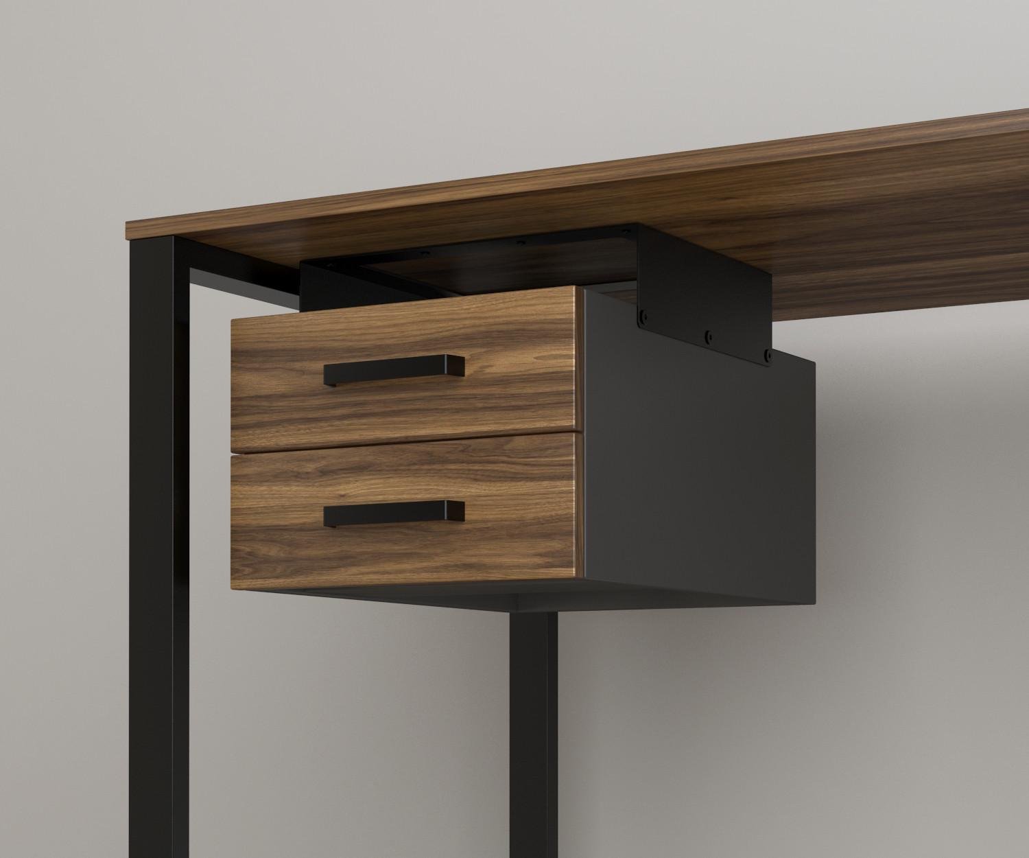 Ящик подвійний навісний для столу BX-2 Горіх Модена Чорний