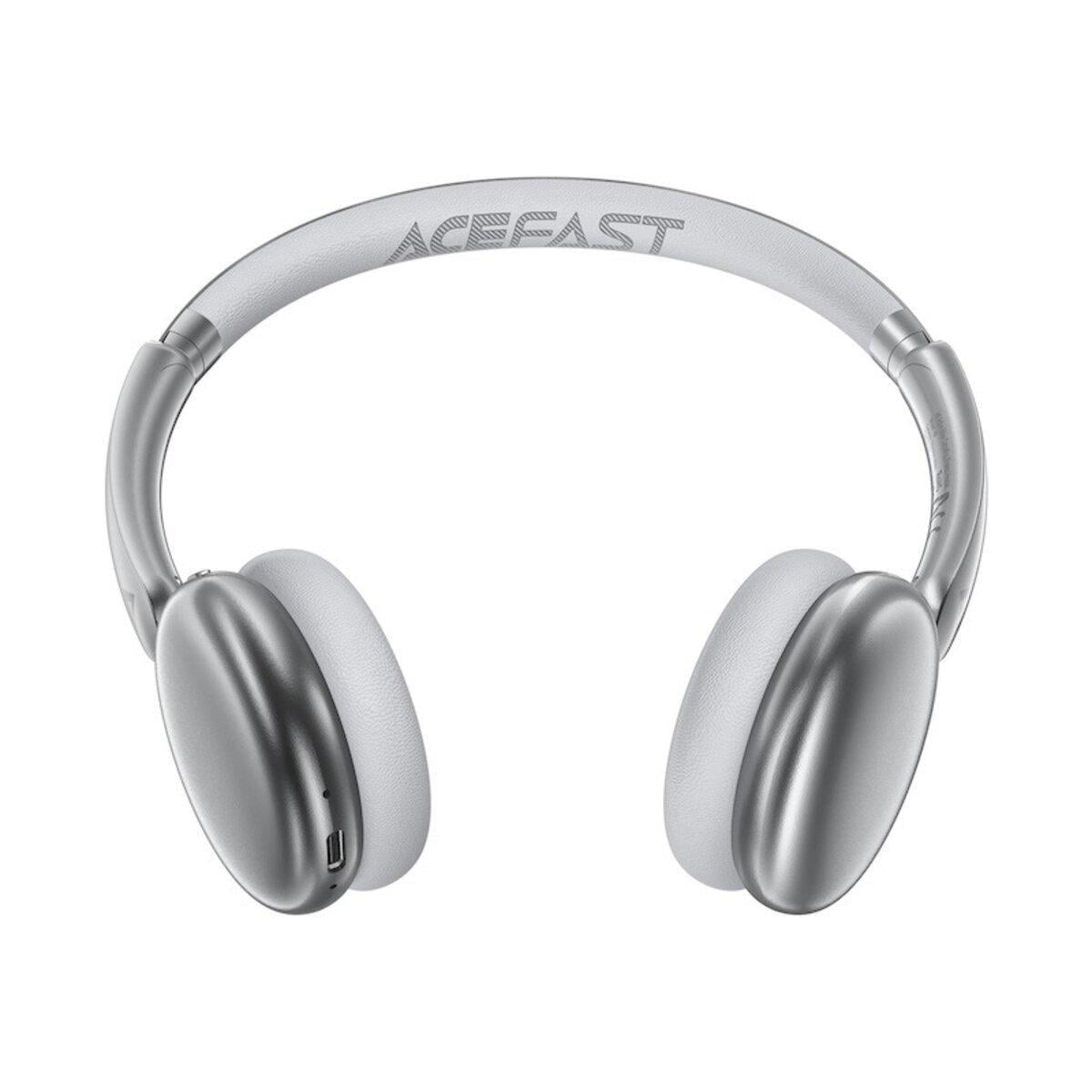 Наушники беспроводные полноразмерные Acefast H8 Bluetooth 5.4 ANC до 40 ч с микрофоном Silver (625497)