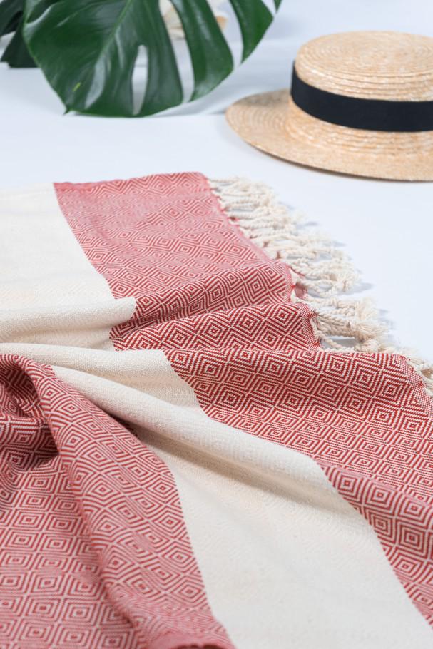 Полотенце пляжное Peshtemal Elmas 100х180 см Красное (26498184) - фото 4