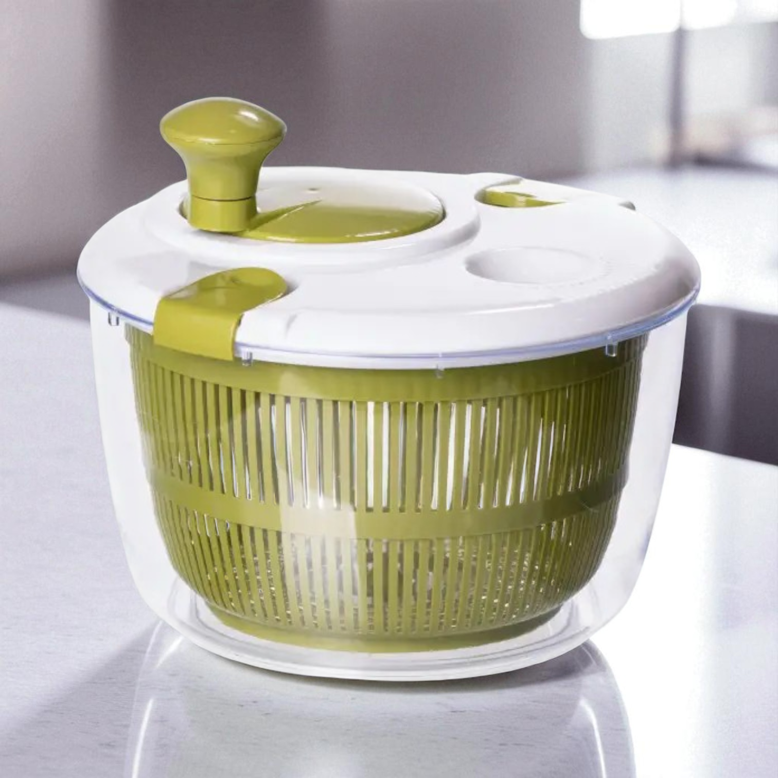 Сушилка кухонная для зелени листьев салата из пищевого пластика 18х25 см Зеленый (HP-8-5) - фото 3 Сушилка кухонная для зелени листьев салата из пищевого пластика 18х25 см Зеленый (HP-8-5) - фото 3