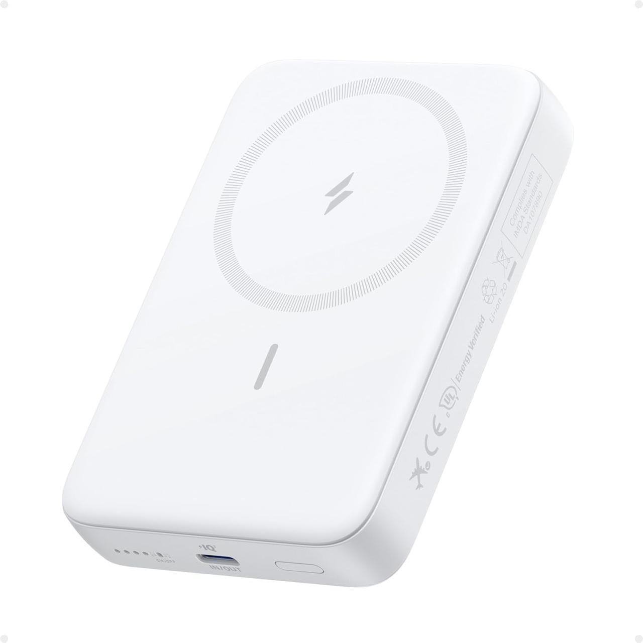 Повербанк магнитный Anker Zolo Magsafe 10 000 mAh 30W для iPhone с беспроводной зарядкой Белый Повербанк магнитный Anker Zolo Magsafe 10 000 mAh 30W для iPhone с беспроводной зарядкой Белый