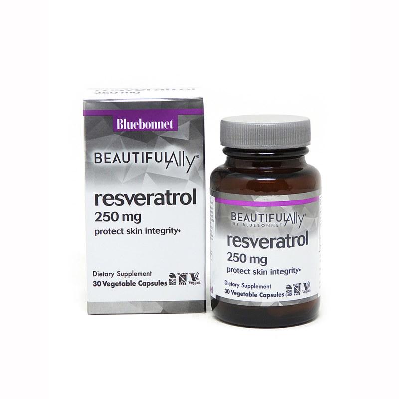 Натуральна добавка Beautiful Ally Bluebonnet Nutrition Resveratrol 250 мг 30 вегакапс. (5076)