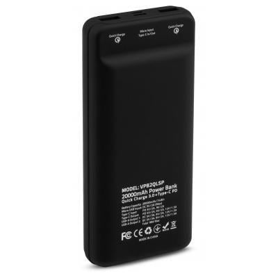 Повербанк Vinga 20000mAh soft touch Black (VPB2QLSBK) - фото 2