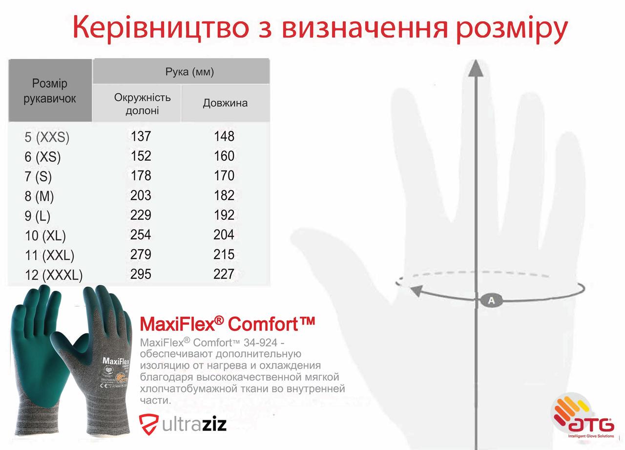 Перчатки рабочие MaxiFlex® Comfort™ 34-924 с хлопковой подкладкой 7 S - фото 2