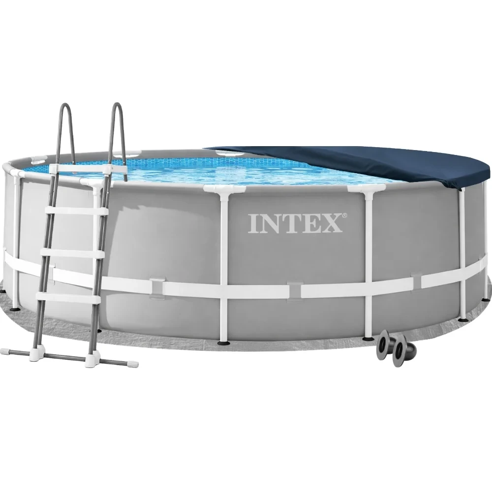 Бассейн каркасный круглый Intex Prism Frame 26726-4в1 457х122 см с подстилкой/лестницей/тентом Серый (147-9-26726-4) Бассейн каркасный круглый Intex Prism Frame 26726-4в1 457х122 см с подстилкой/лестницей/тентом Серый (147-9-26726-4)