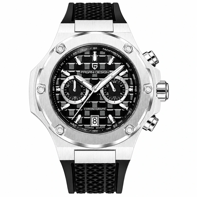 Наручний годинник Pagani Design PD-YS032 Rubber Silver/White/Black