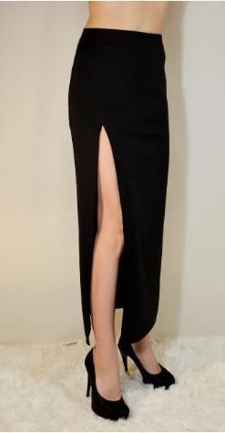 Юбка макси женская из трикотажа с разрезом на правой ноге однотонная р. 40 Черный (2206231439) - фото 4 Юбка макси женская из трикотажа с разрезом на правой ноге однотонная р. 40 Черный (2206231439) - фото 4