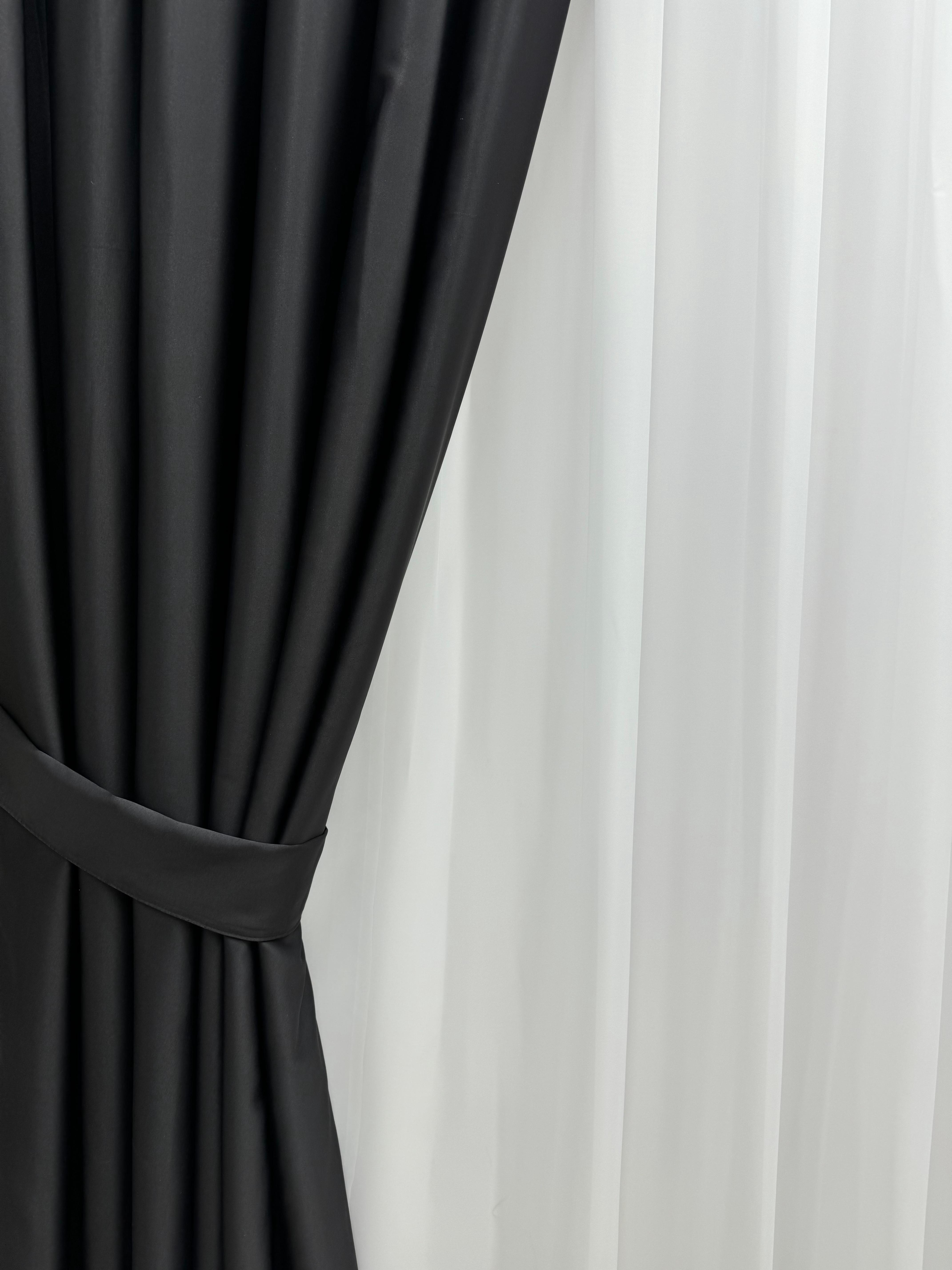 Штора блекаут на тесьме 6 см 300х260 см Черный (11893083) - фото 8