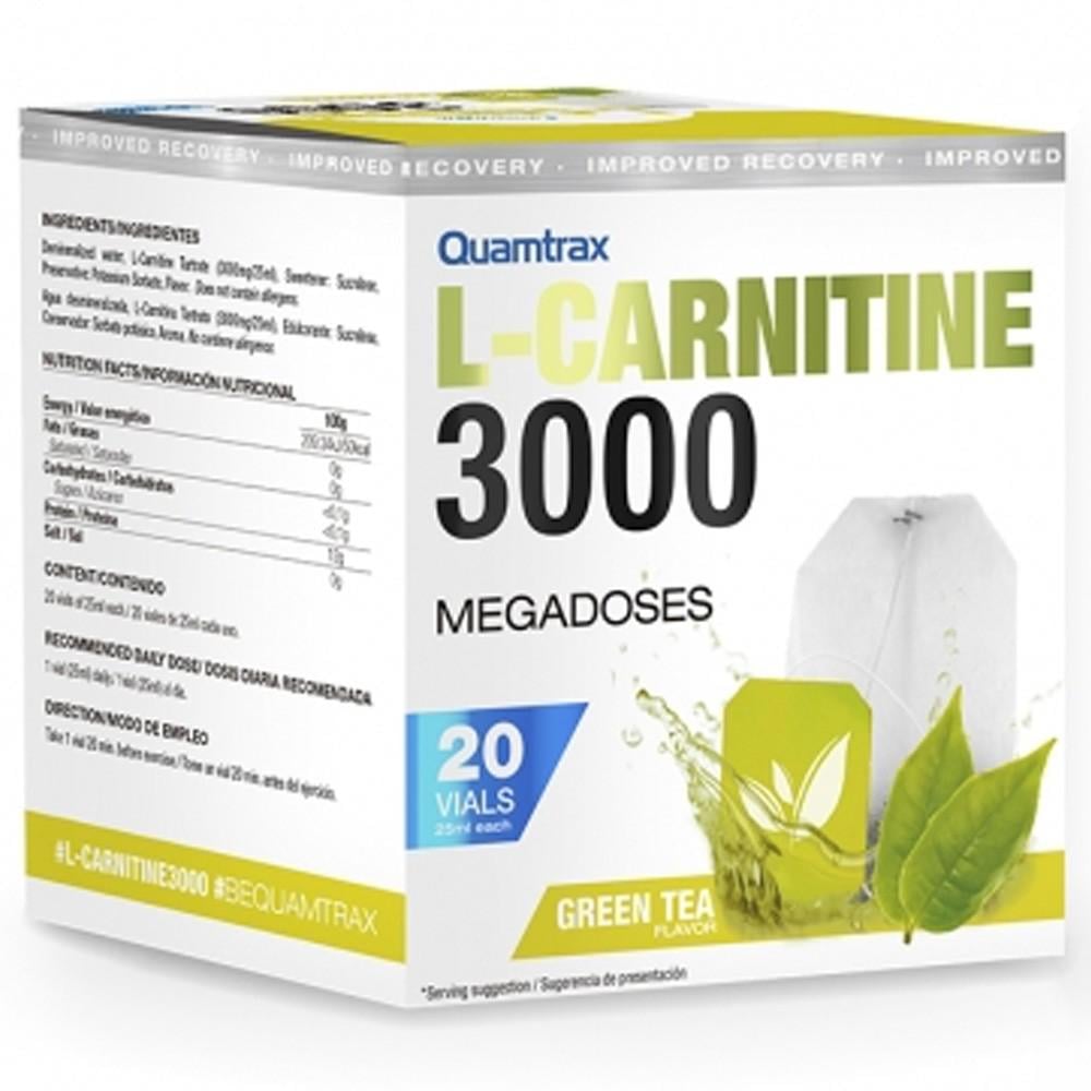 Карнитин L Quamtrax L-Carnitine 3000 20 vials Green tea
