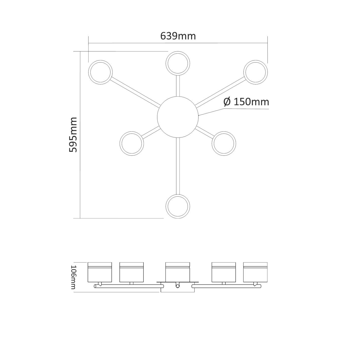 Світильник накладний Videx під лампу 6xGX53 Білий (VL-SPF21B-WP) - фото 3 Світильник накладний Videx під лампу 6xGX53 Білий (VL-SPF21B-WP) - фото 3