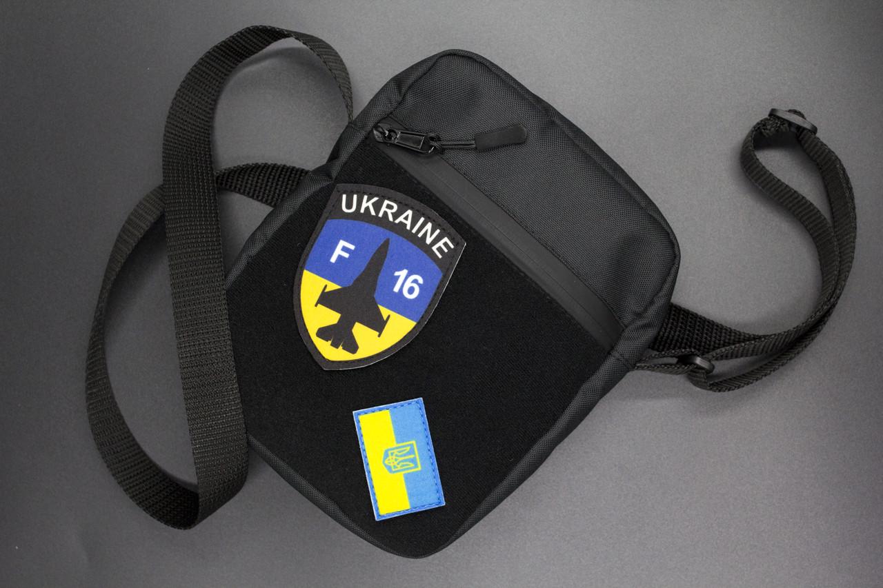 Сумка через плече з патчами UKRAINE F16 (23830449) - фото 4 Сумка через плече з патчами UKRAINE F16 (23830449) - фото 4