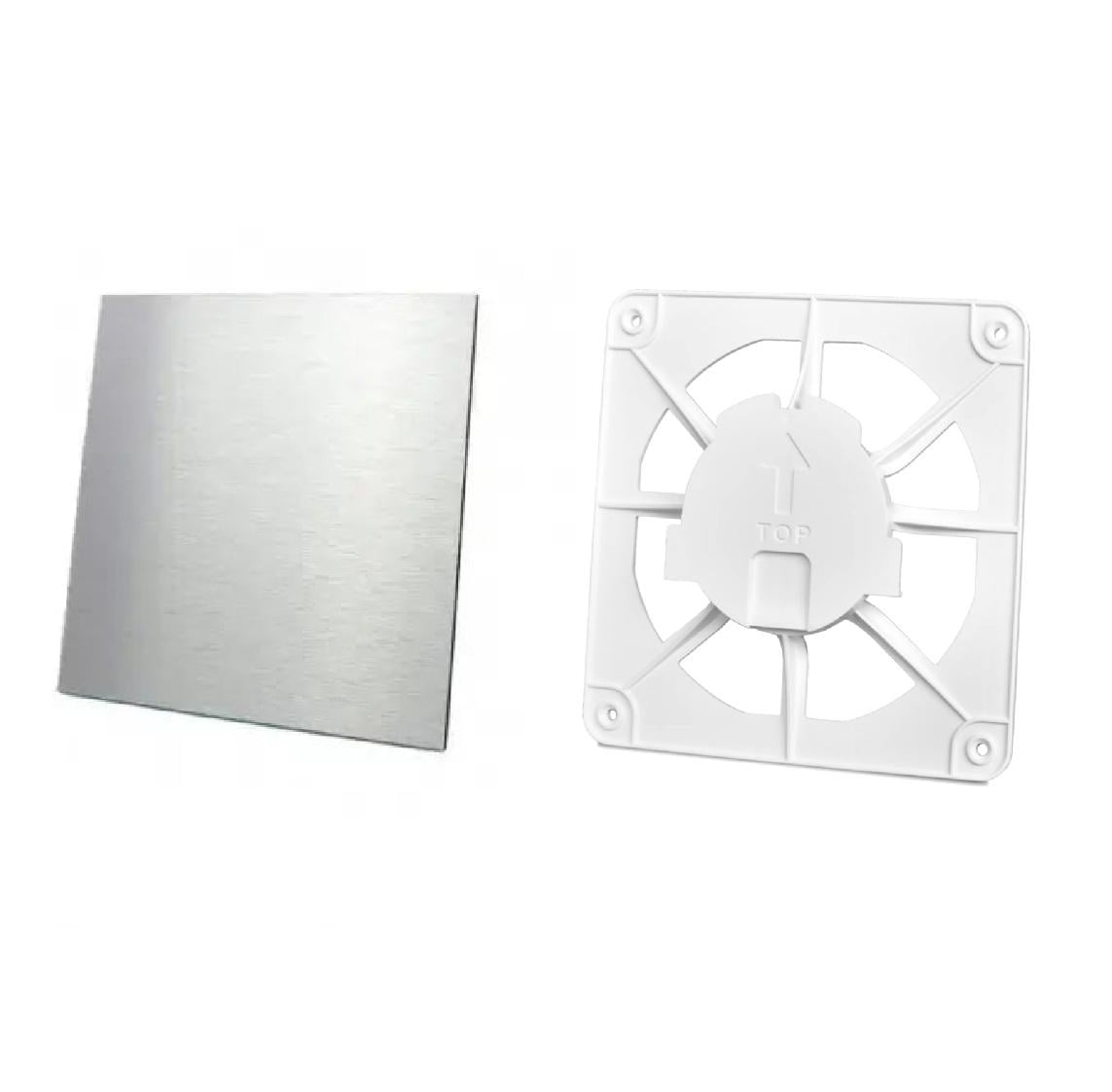 Комплект вентиляционная решетка AirRoxy dRim grill и пластиковая панель Алюминиевый серебряный (02-300168)
