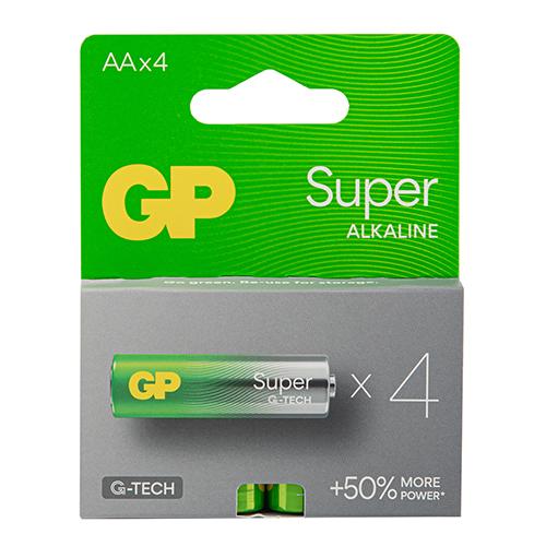 Батарейка GP SUPER ALKALINE 1.5V 15A21-SB4 щелочная/LR6/ 4 шт. АА (4891199216763)