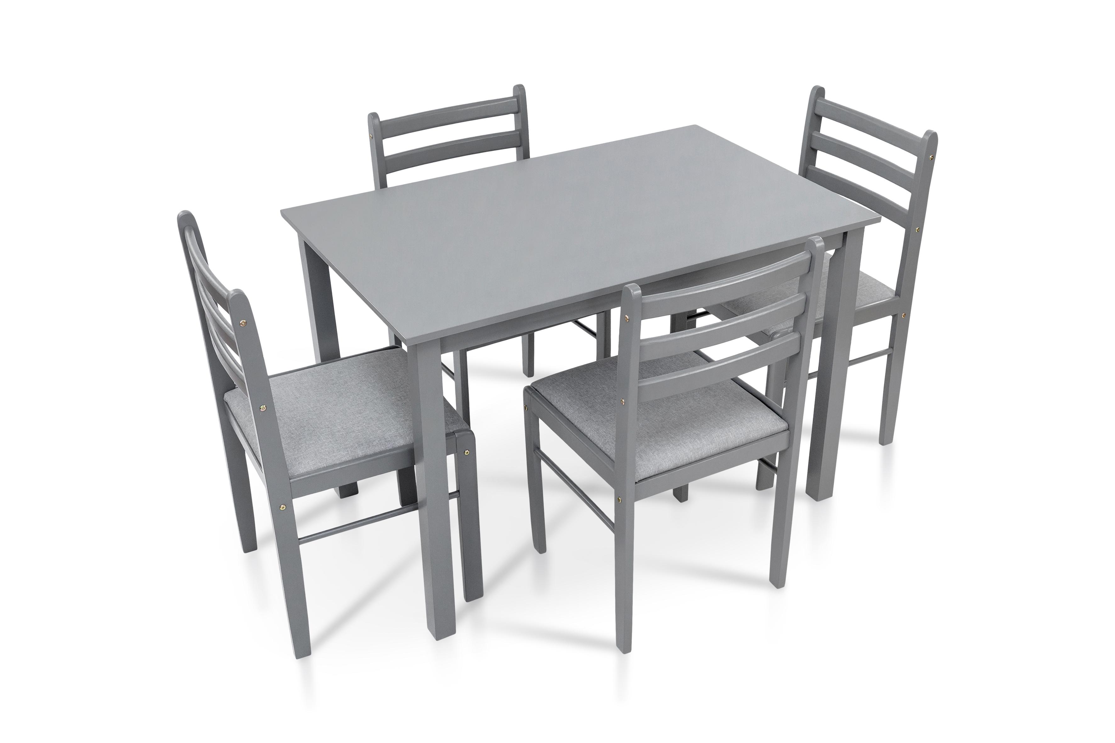Комплект кухонний JERSIE стіл і 4 стільці Сірий - фото 7