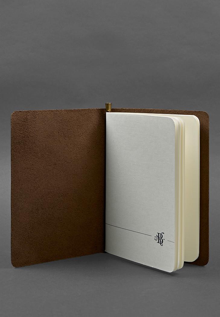 Блокнот кожаный Софт-бук 8.0 Crazy Horse на резинке Темно-коричневый (A-028074) - фото 4 Блокнот кожаный Софт-бук 8.0 Crazy Horse на резинке Темно-коричневый (A-028074) - фото 4