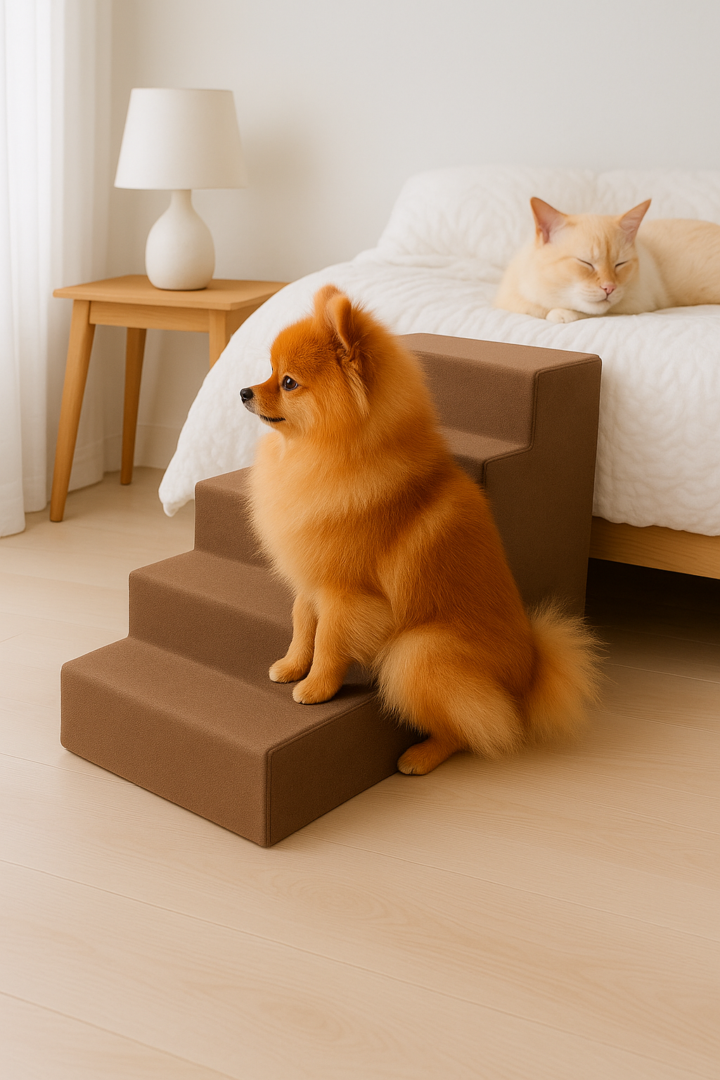 Ступень для собак съемный чехол 36х40х50 см Коричневый (30433606)