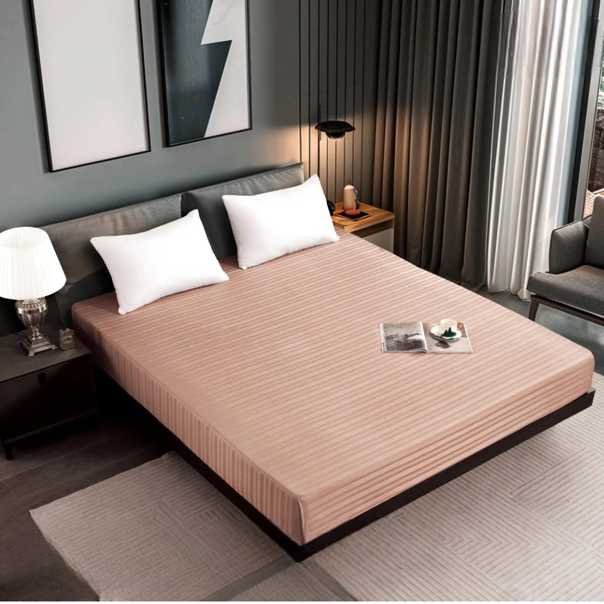 Простынь на резинке Koloco 180х200/25 см Розовый (40177)