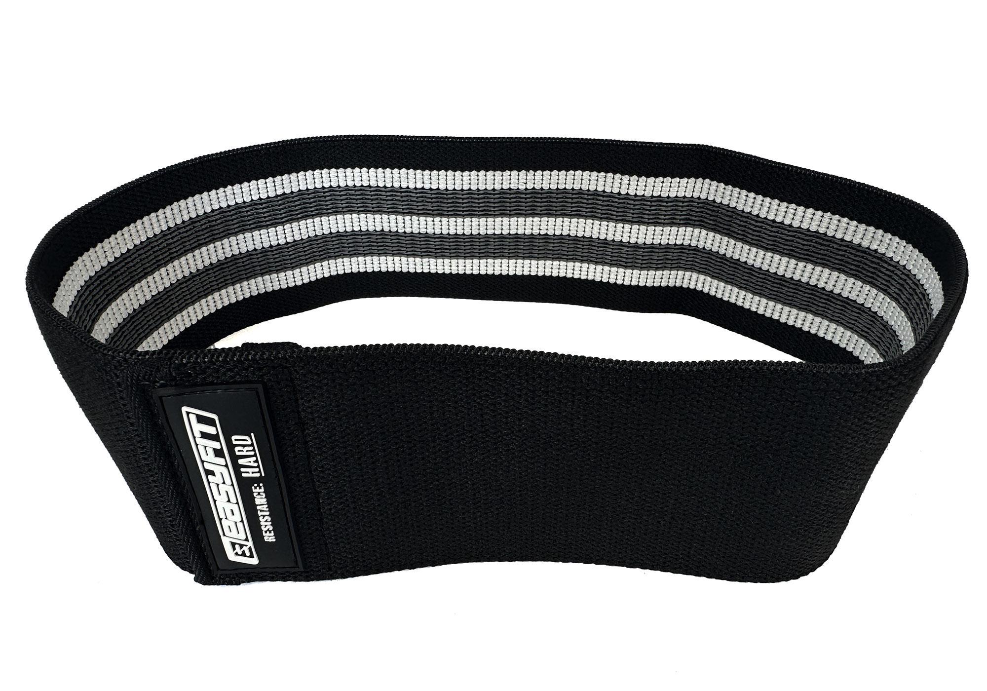 Резинка для фитнеса EasyFit Hard тканевая 38 см Черный (EF-1820-H) - фото 3