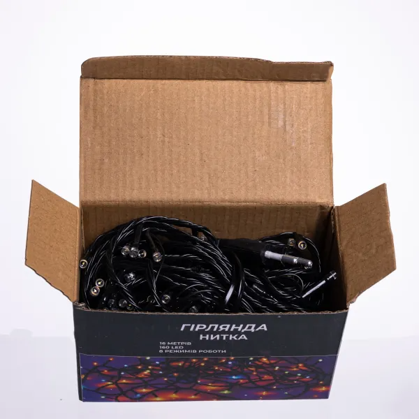Гірлянда нитка 160 LED 16 м чорний провід Жовтий - фото 6