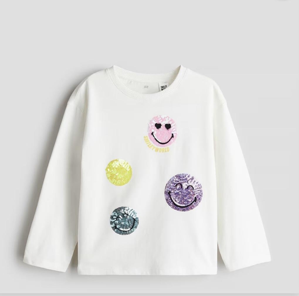 Лонгслив для девочки H&M 110-116 см Белый (0832)