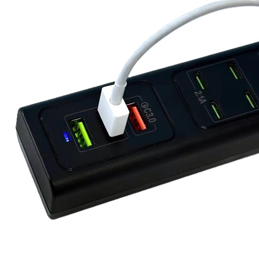 Адаптер US-D01 85W 6Type-C 3USB 110-265V 1 м Black (609377) Адаптер US-D01 85W 6Type-C 3USB 110-265V 1 м Black (609377)