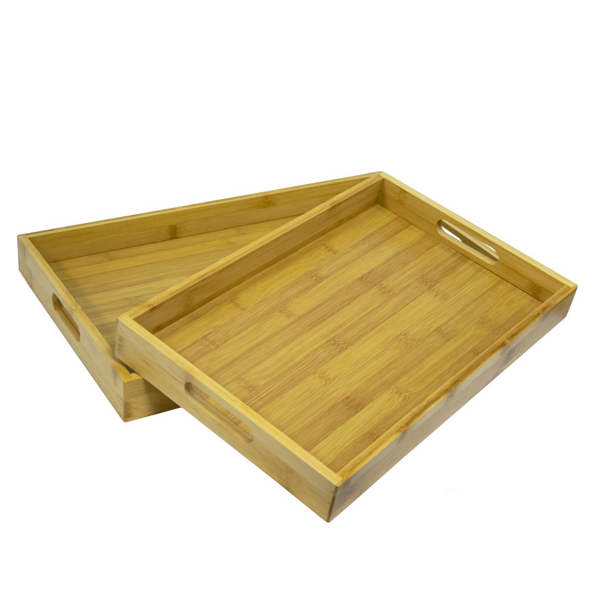 Поднос для завтрака из бамбука 2 шт. (1009715-Brown)