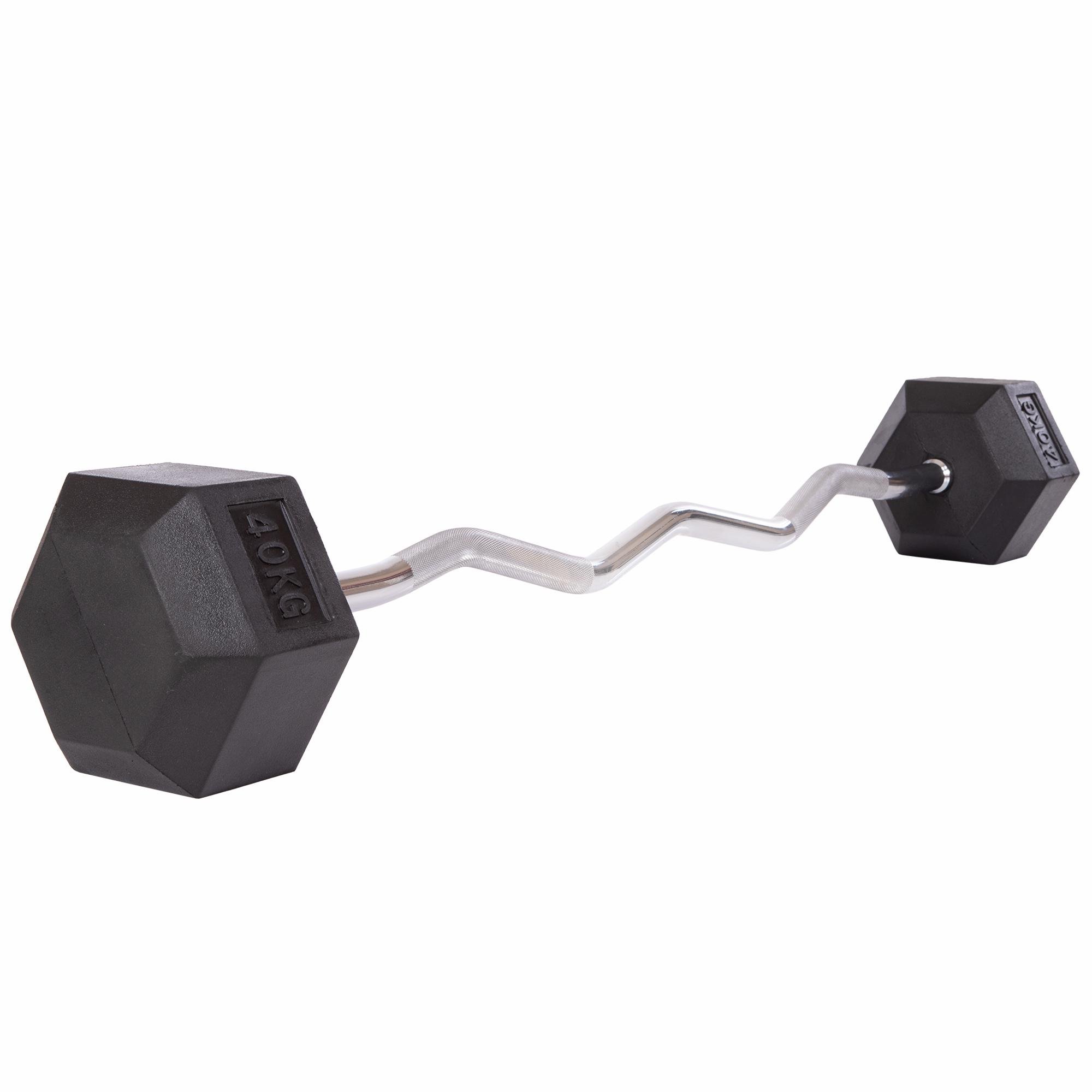 Штанга фиксированная обрезиненная Rubber Hexagon Barbell Zelart TA-6231-40 95 см 40 кг (DR002557)