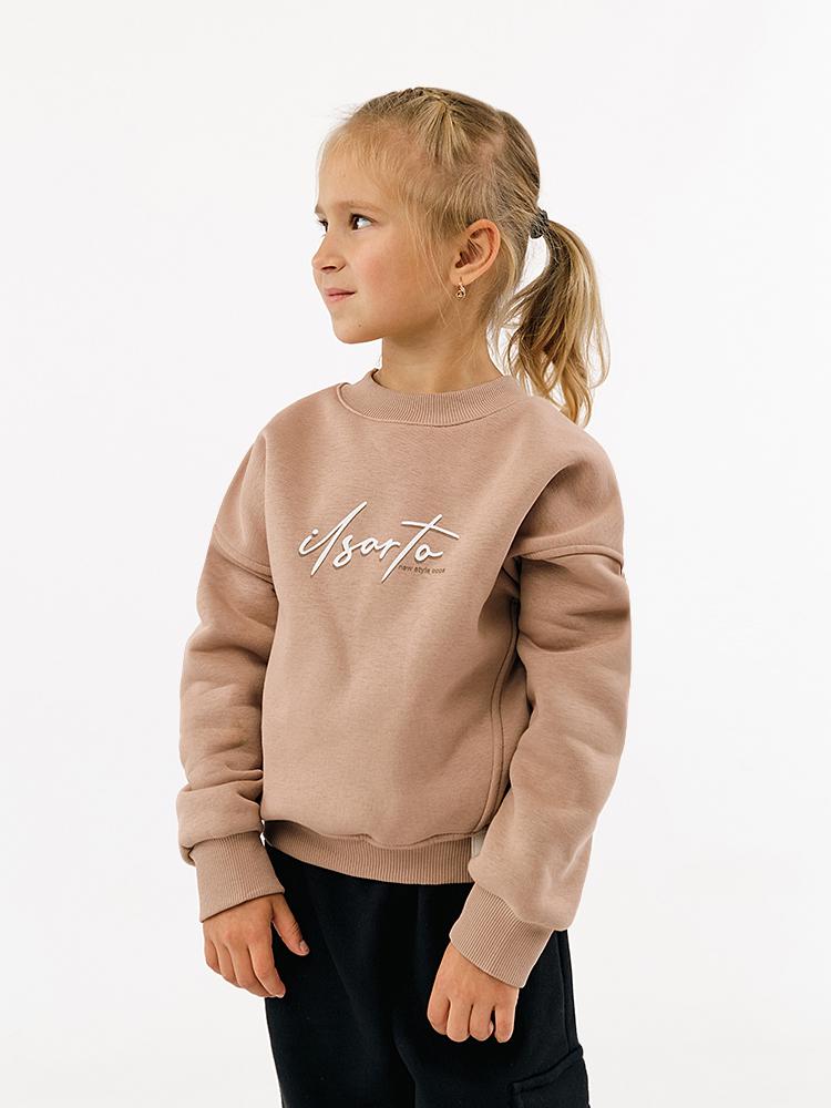 Свитшот для девочки ЦБ-00230206 128 см Бежевый (28575645)