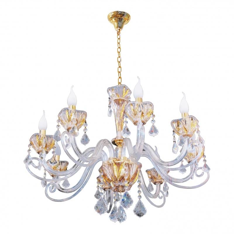Люстра подвесная Brille BCL-269S/8 E14 свеча хрустальная классическая