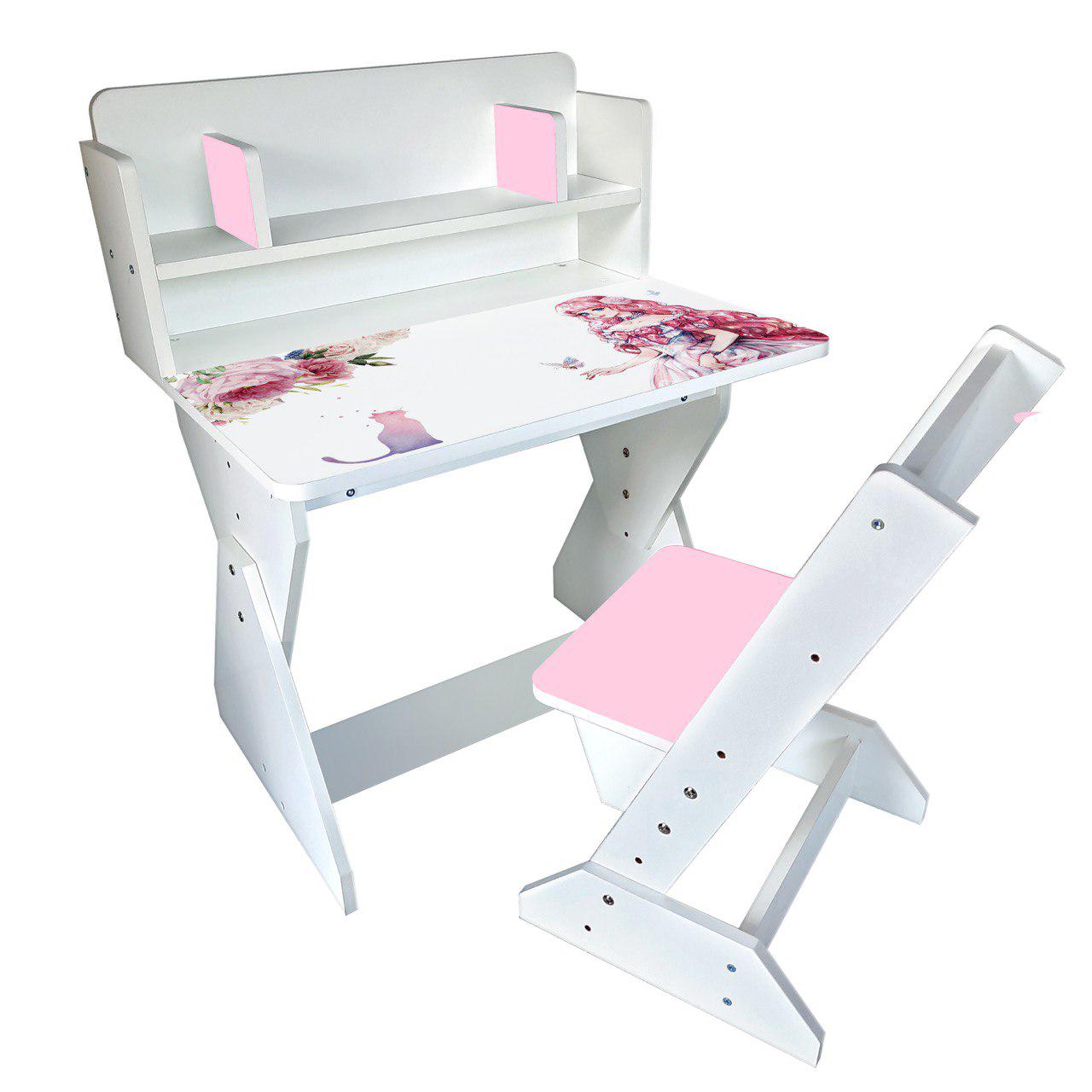 Парта со стульчиком Holy Wood П01 регулируемая с рисунком Принцесса с котиком (18137728) - фото 1 Парта со стульчиком Holy Wood П01 регулируемая с рисунком Принцесса с котиком (18137728) - фото 1
