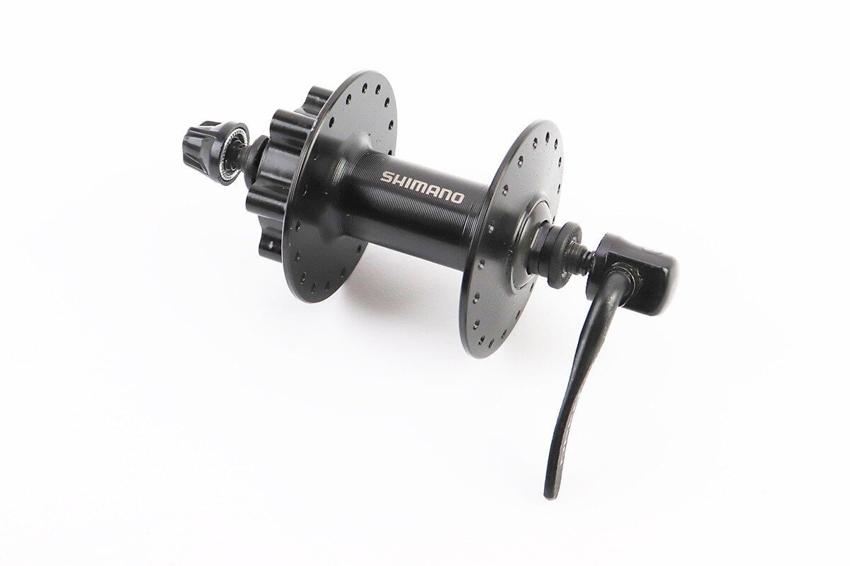 Втулка передняя Shimano алюминиевая для велосипеда MTB 14Gx36H под дисковый тормоз эксцентрик (10033229)