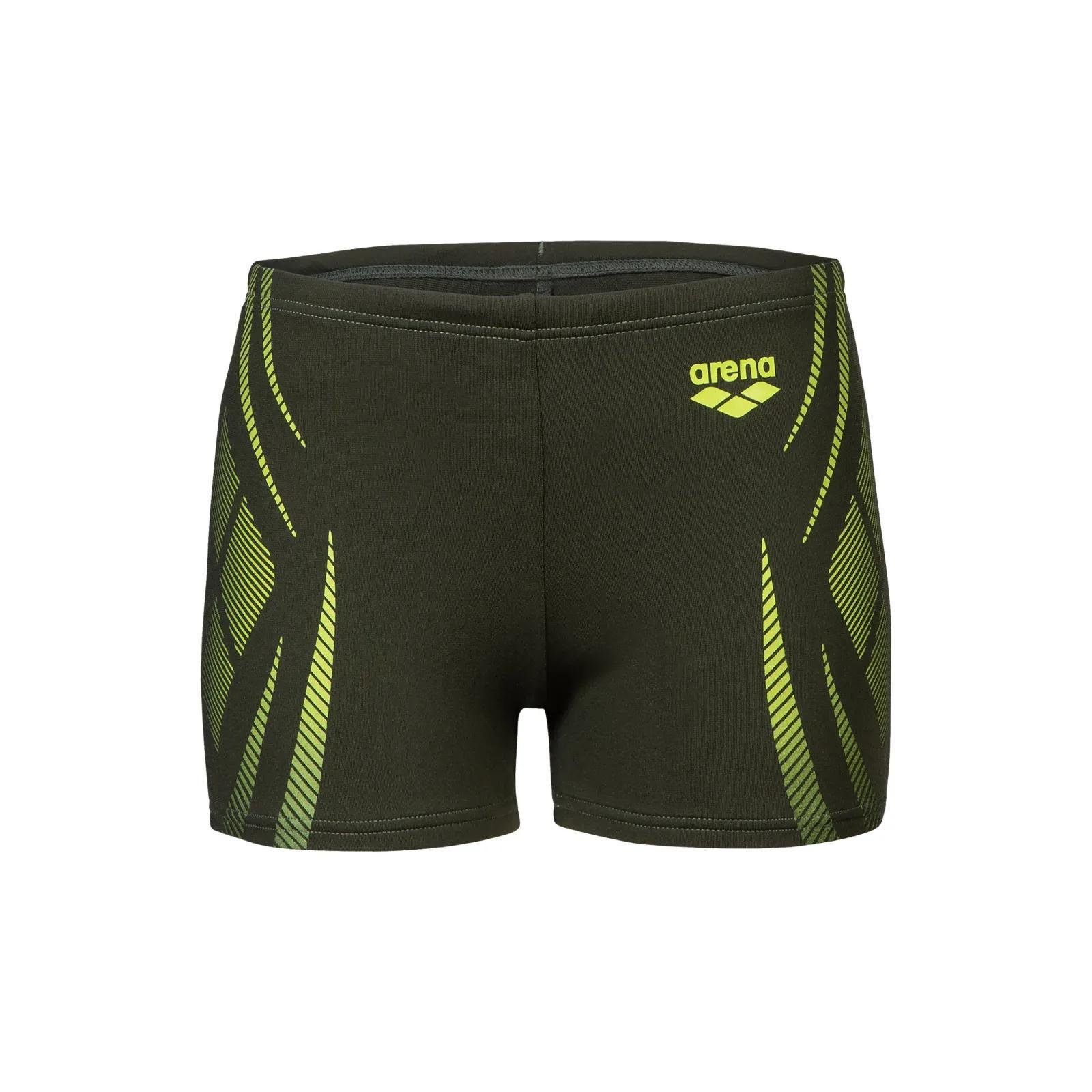Плавки-шорты для мальчиков Arena POSEIDONIA SWIM SHORT Дет 140 см Темно-зеленый/Желтый (009008-306 140 см)