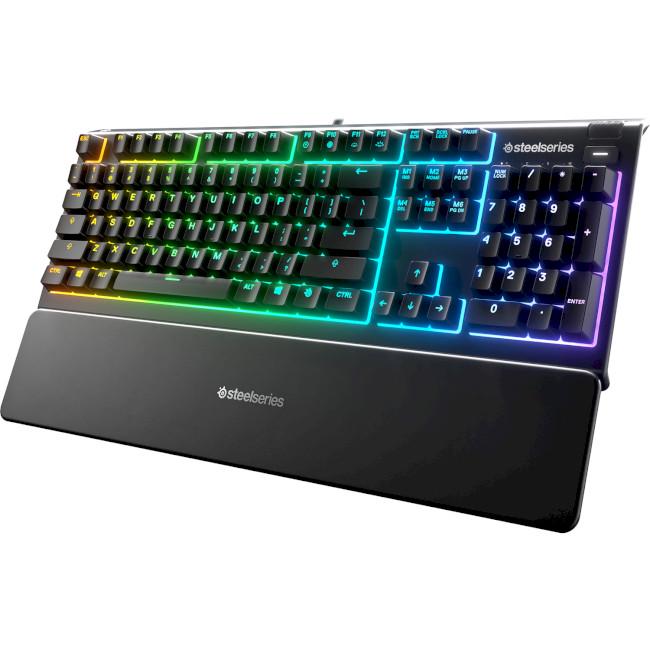 Клавіатура мембранна SteelSeries Apex 3 UA з RGB-підсвічуванням Чорний (64795)