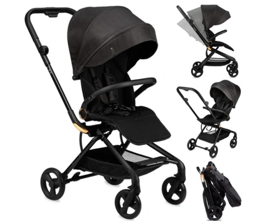 Коляска прогулянкова MoMi Adelle складна з регульованою спинкою та з поворотним на 360° сидінням Gold (WOSP00035) - фото 2