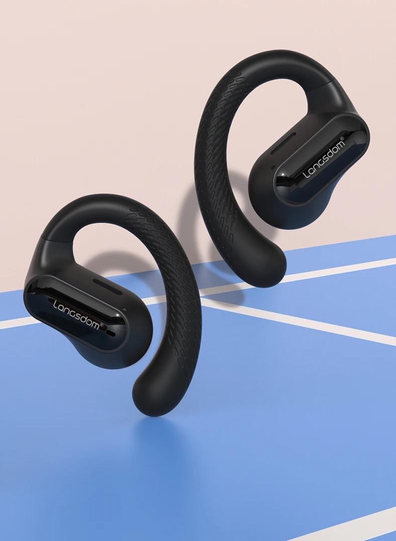 Наушники спортивные беспроводные Langsdom TS05 Open-Ear с микрофоном Black - фото 6