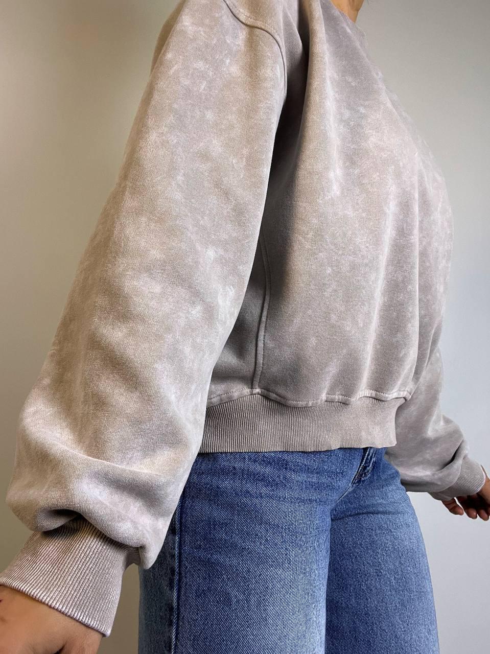 Світшот жіночий JOY ONE 25177 вільний крій середня довжина варений тай-дай OS Бежевий (3386) - фото 3 Світшот жіночий JOY ONE 25177 вільний крій середня довжина варений тай-дай OS Бежевий (3386) - фото 3