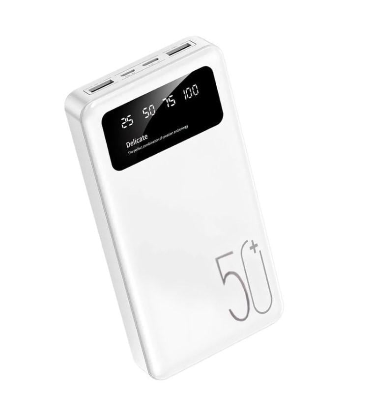 Повербанк Viaking N-5 с фонарикос и LCD дисплеем 50000 mAh Белый (18737203)