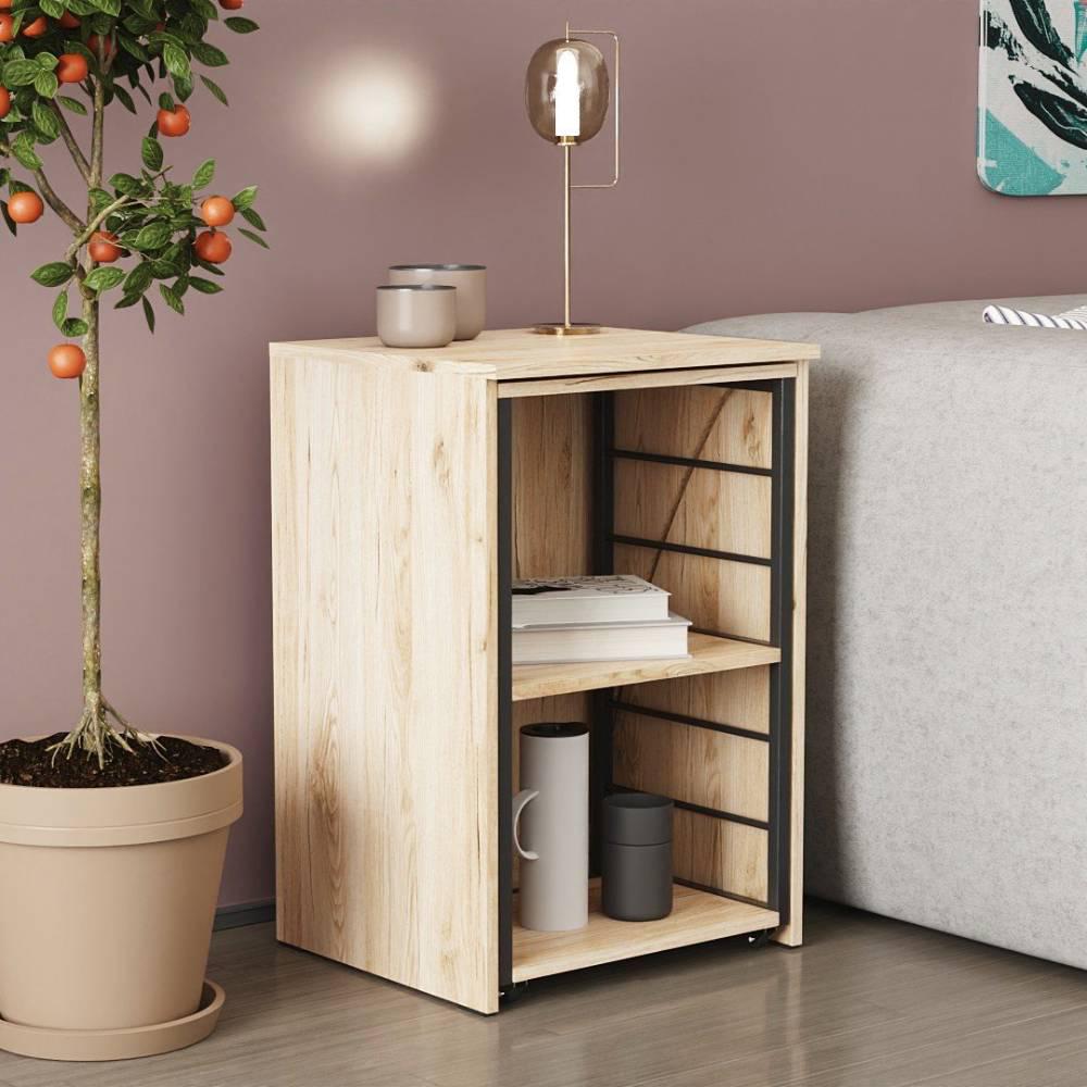 Стол-тумба трансформер Ferrum-decor Смарт 2/1 металл/ДСП 16 мм 750x1450x500 мм Черный/Дуб Сонома (FRD-105098) - фото 3