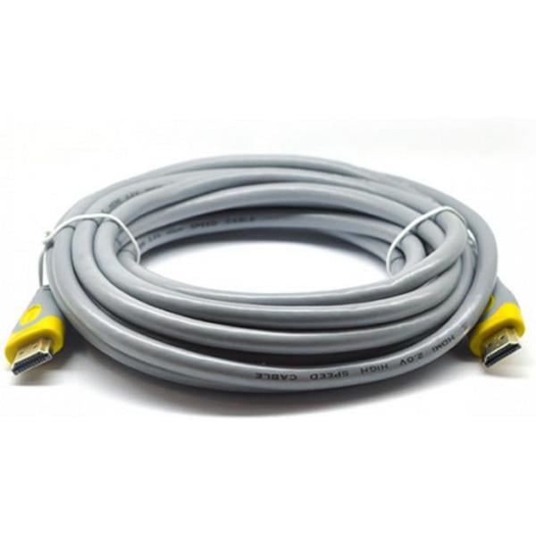 Кабель Merlion HDMI-HDMI 10м Grey/Yellow (YT-HDMI (M) / (M) HSV2.0-10m / 10125)