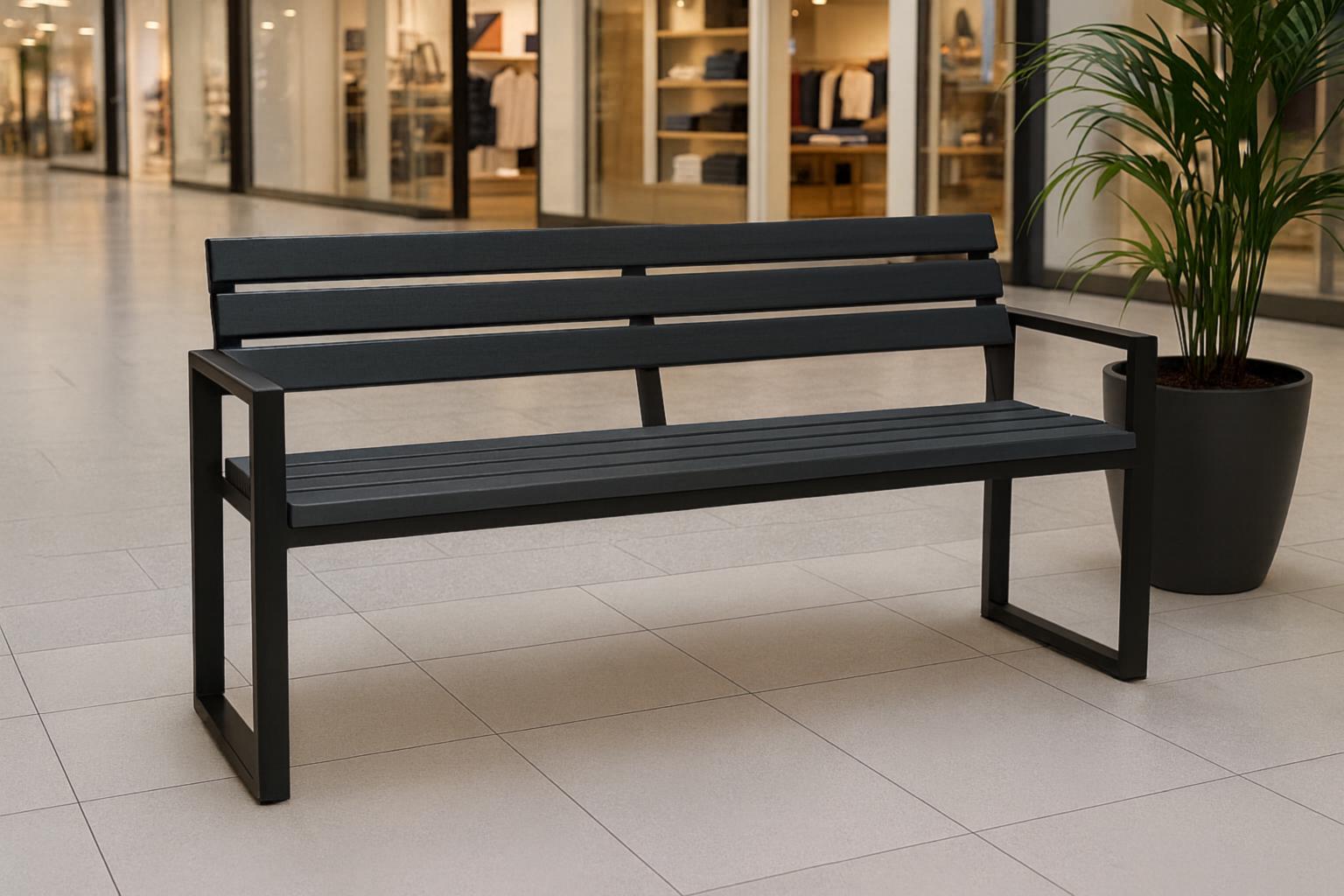 Лавка садова ТОБІ ШО модерн люкс ПВХ 1614х838х545 мм Графітово-чорний - фото 2 Лавка садова ТОБІ ШО модерн люкс ПВХ 1614х838х545 мм Графітово-чорний - фото 2