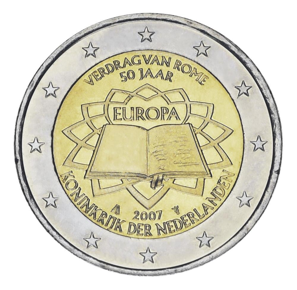 Колекційна монета Нідерланди 2 євро 2007 Римський договір UNC (KM#273)