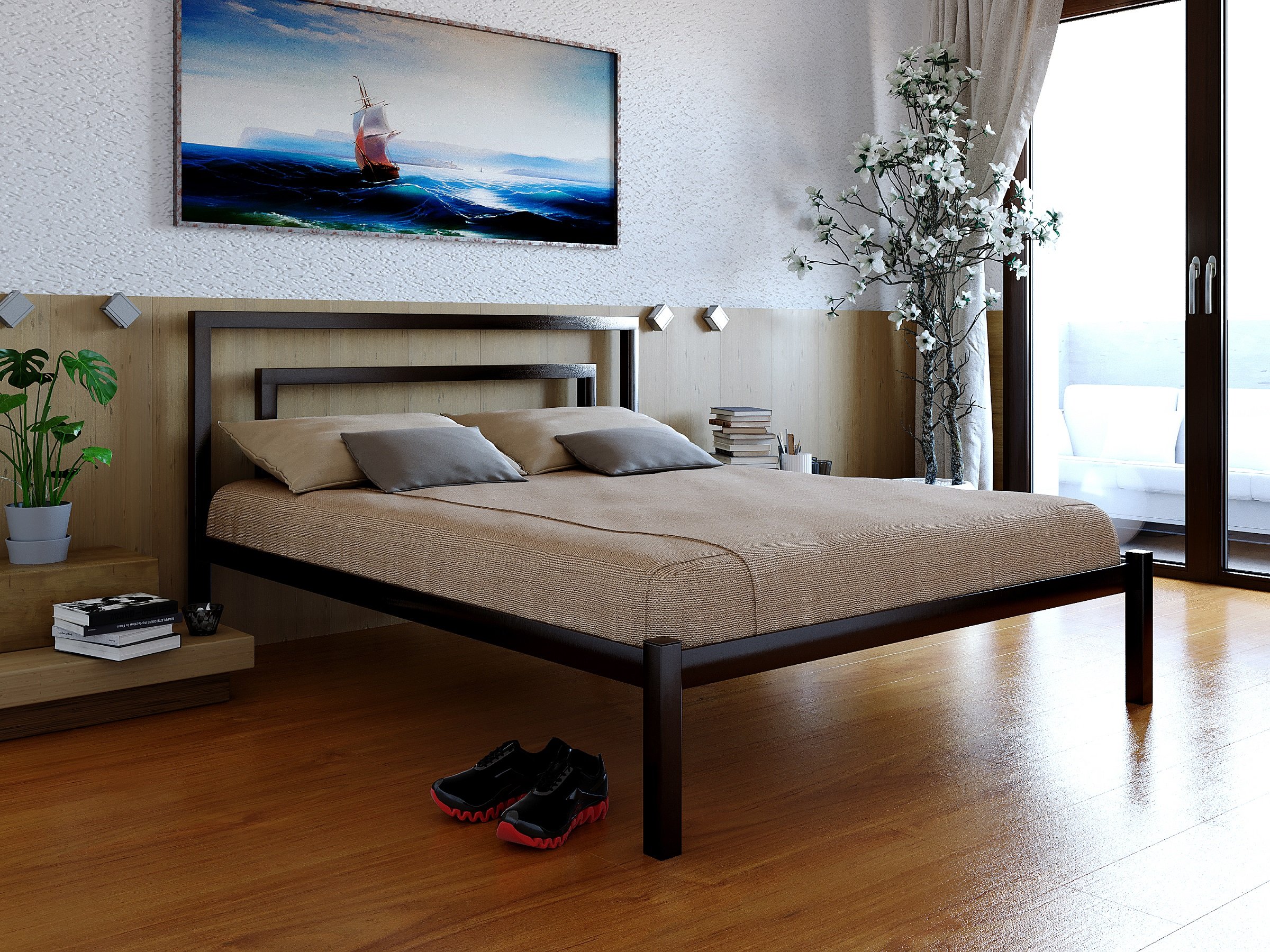 Кровать металлическая Brio-1 200х140 см Черный