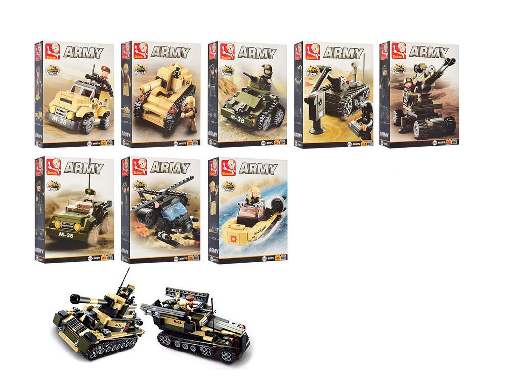 Конструктор Sluban 8в1 Армия Военная техника 400+ дет.