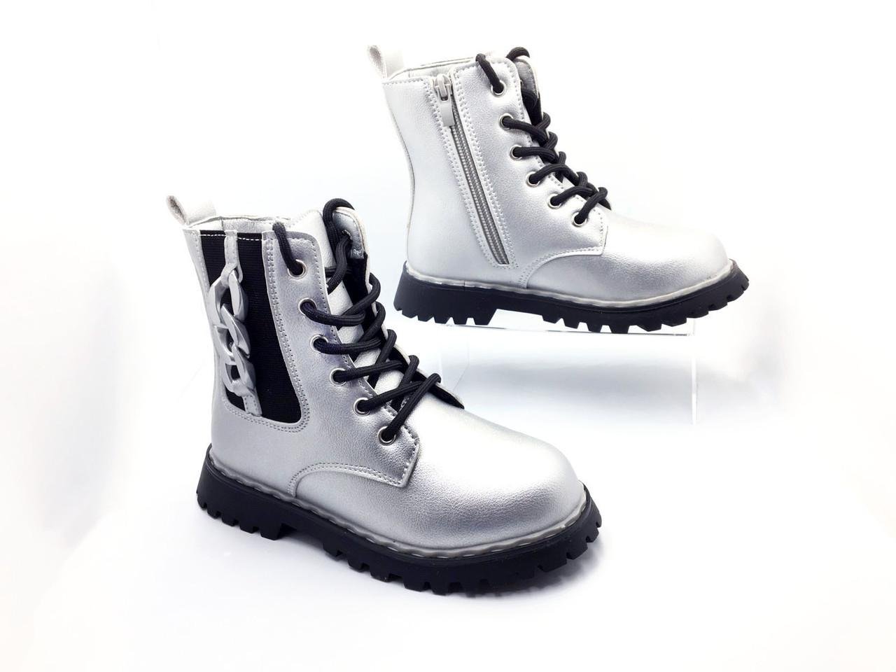 Черевики демісезонні для дівчаток Канарейка E3443-7/31 р. 31 Сріблястий - фото 2 Черевики демісезонні для дівчаток Канарейка E3443-7/31 р. 31 Сріблястий - фото 2