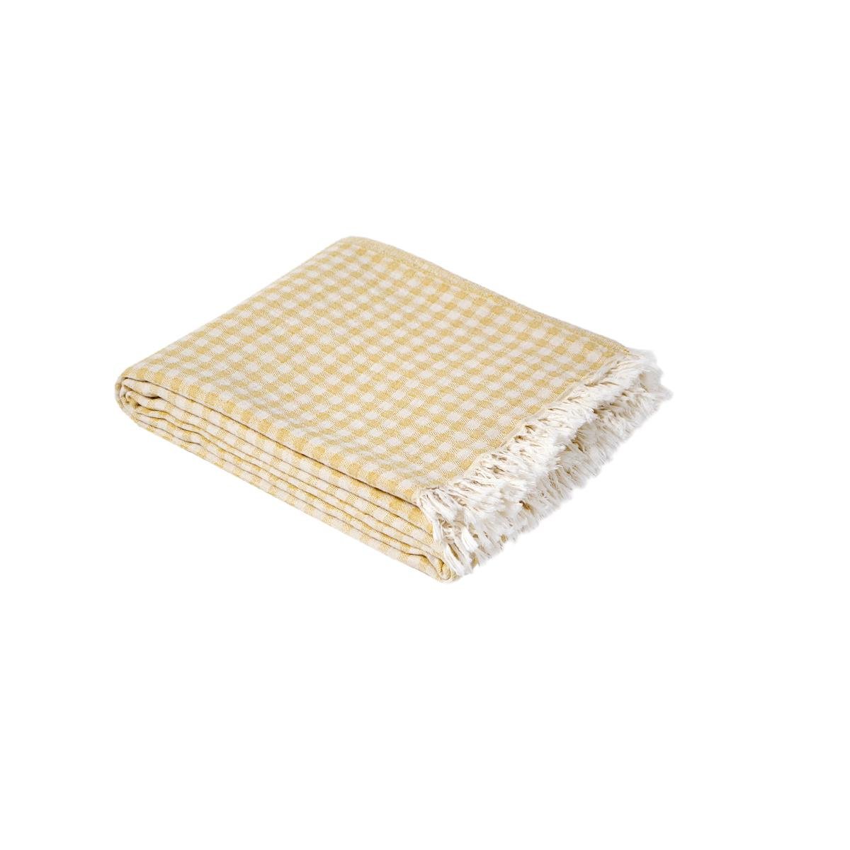 Покрывало Lotus Home Checked Gingham 190х225 см Желтый (26668178)