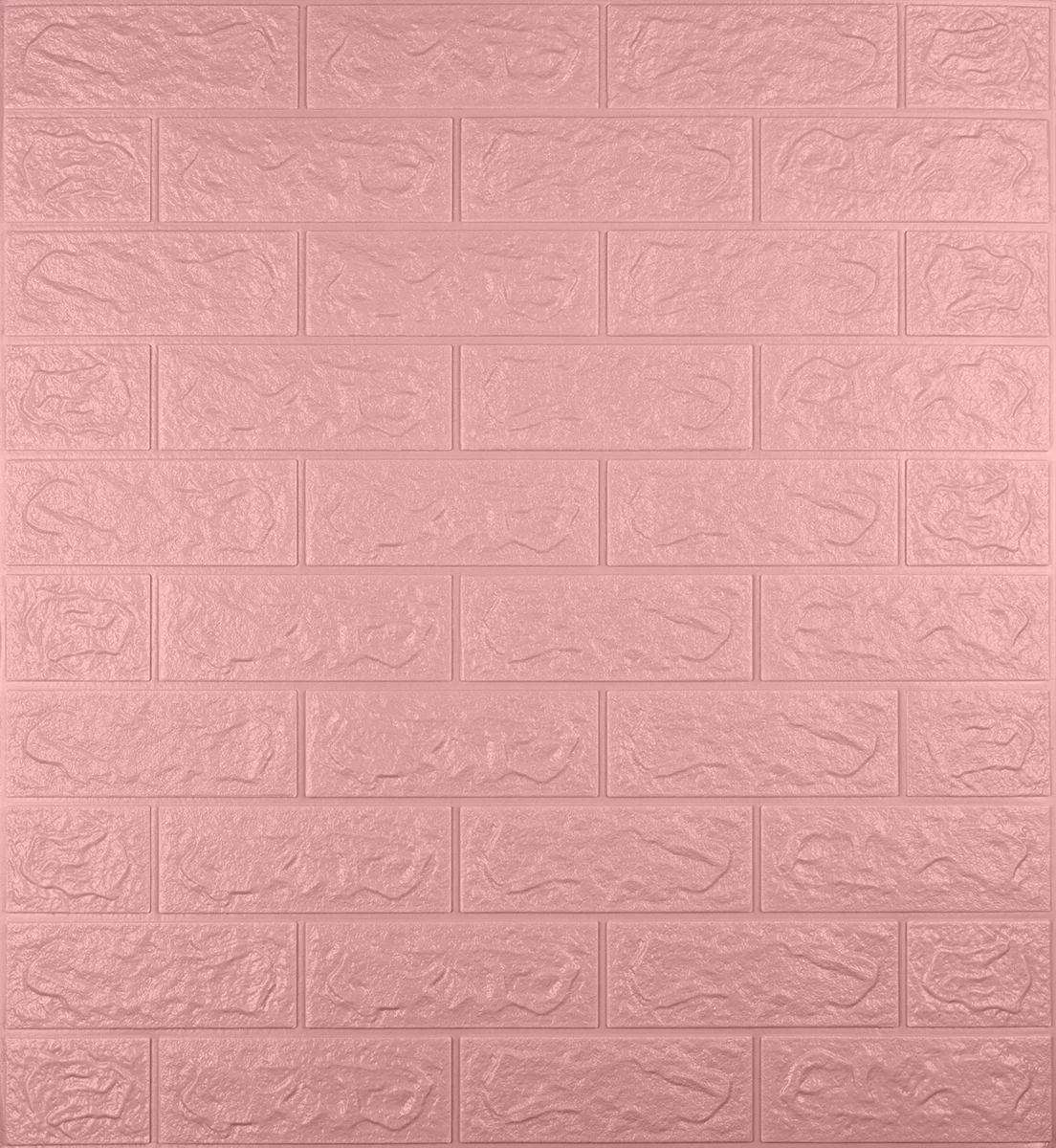 Самоклеюча 3D панель Sticker Wall декоративна під цеглу 700х770х5 мм Рожевий