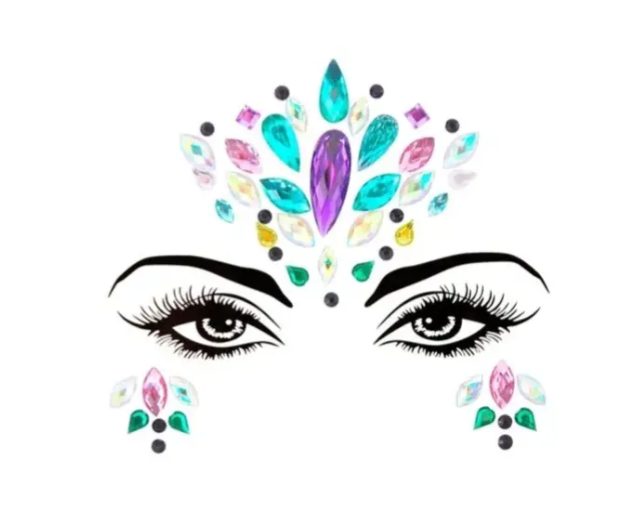Наклейки камені на обличчя та тіло карнавальні One size Різнокольоровий (9088/57) Наклейки камені на обличчя та тіло карнавальні One size Різнокольоровий (9088/57)