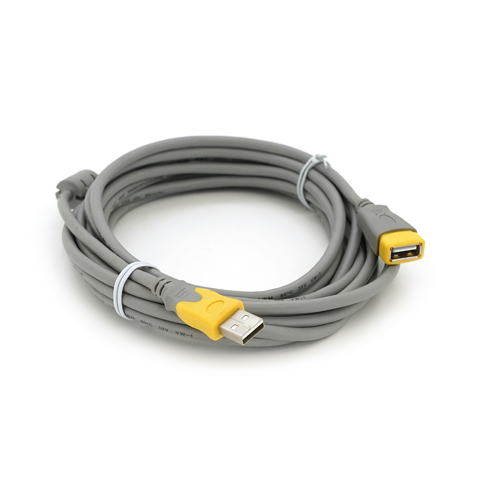 Удлинитель USB 2,0 V-Link AM/AF с ферритом 5 м Серо-желтый (YUT_V10973)