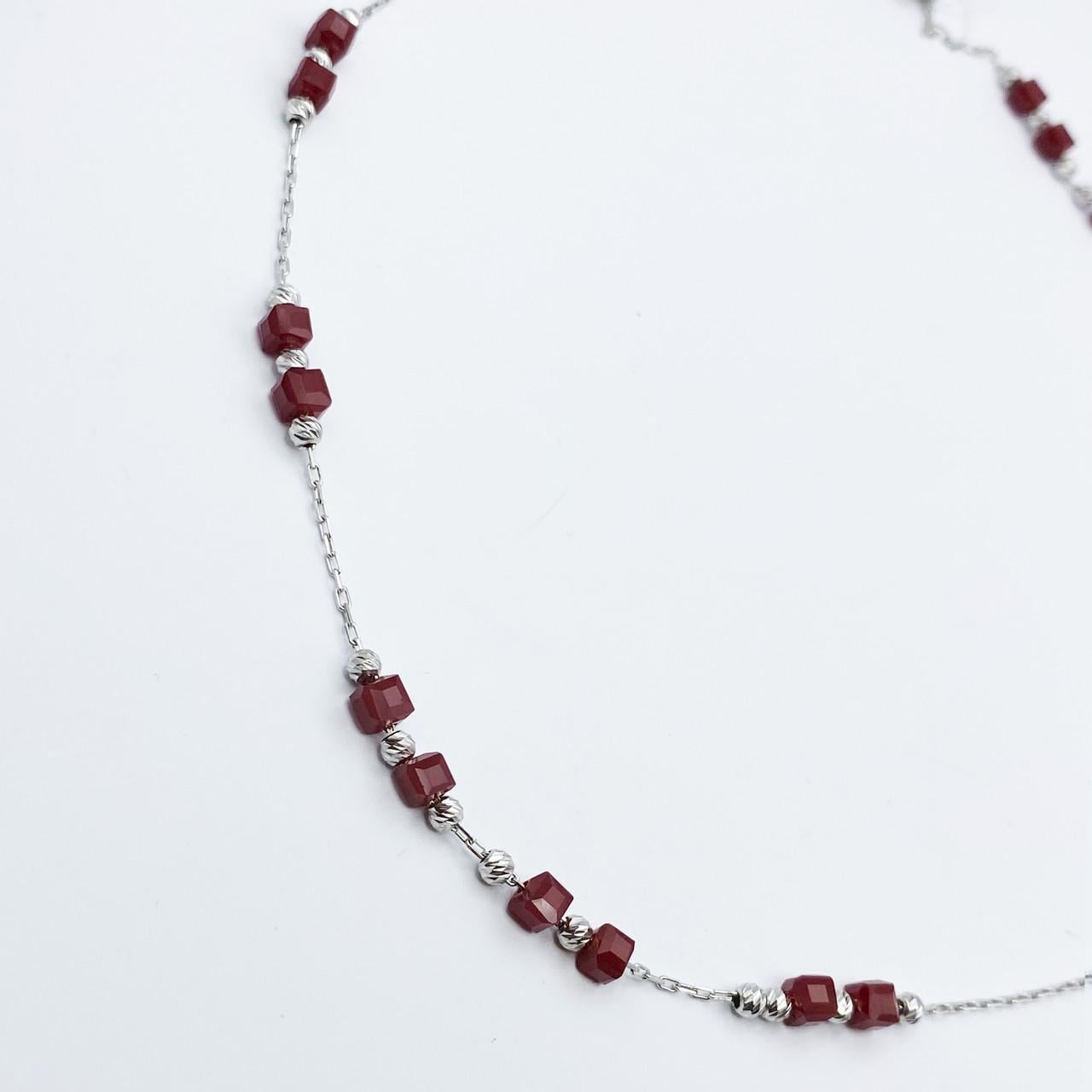 Колье серебряное с кварцем 45+5 см 6,56 г (2089794076)