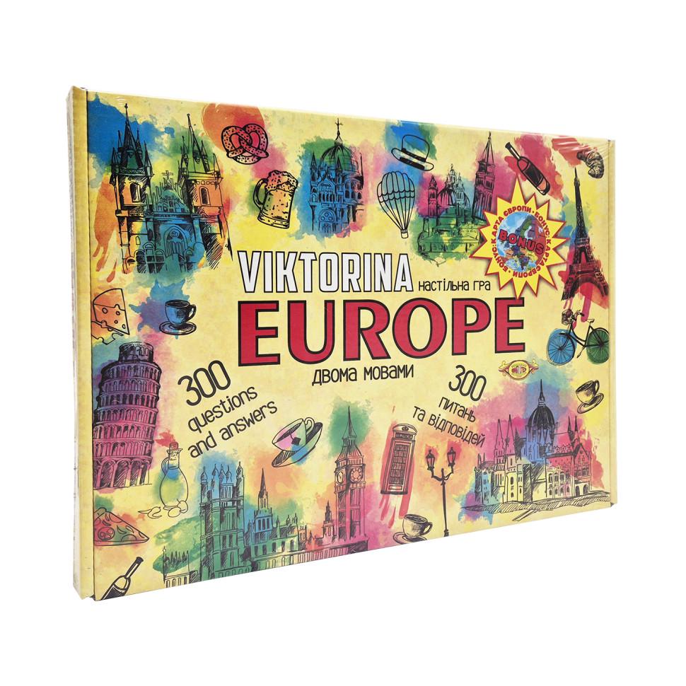 Настільна гра дитяча Майстер Вікторина ЄВРОПА MKP0904 українська та англійська мова (RLT17393)